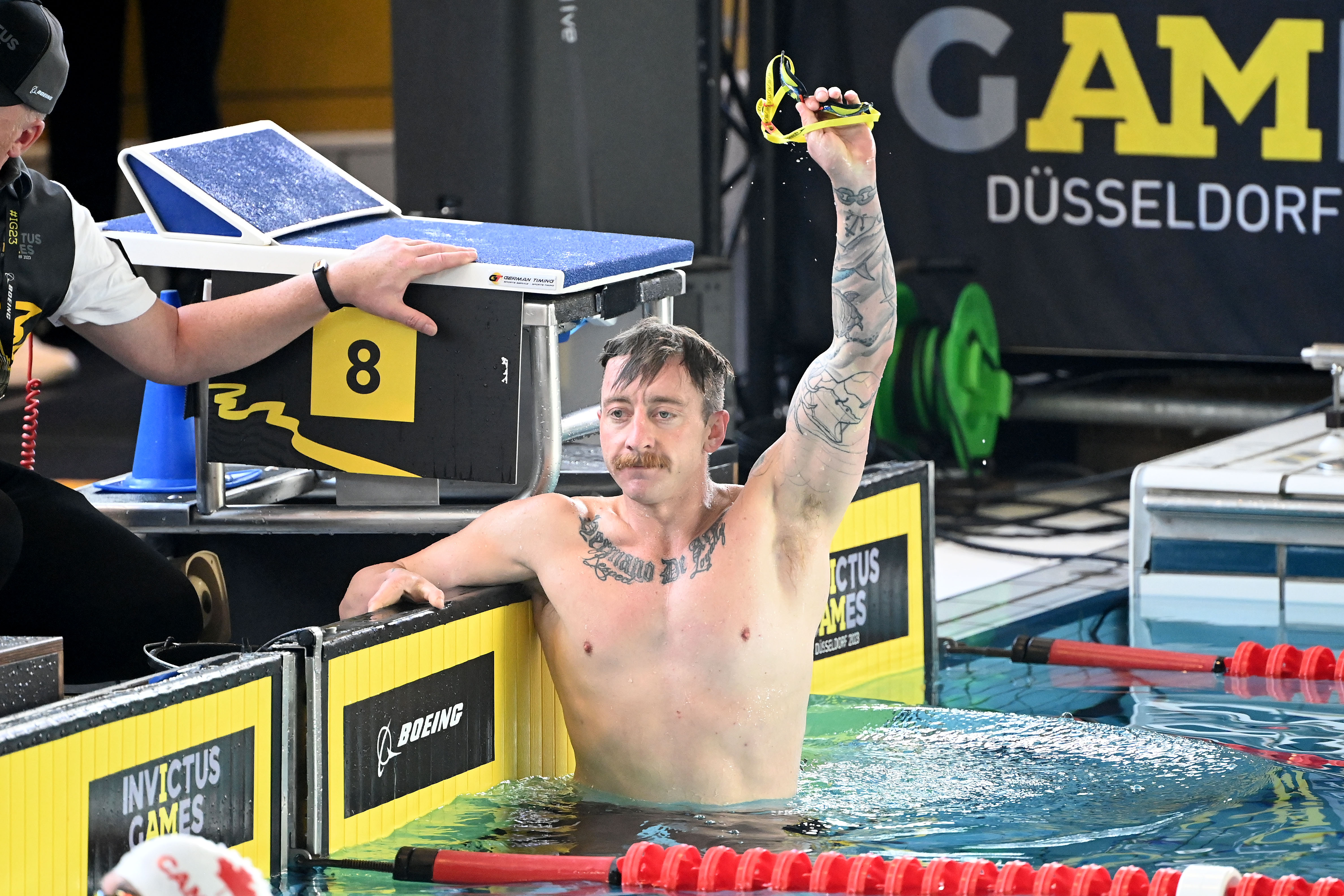 Brad Mazzaferri represents Australia in the swimming at Invictus Games Dusseldorf 2023