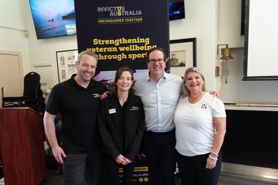 L-R: Michael Hartung, Hannah Laws, Minister Keogh at WA Invictus Australia expansion announcement